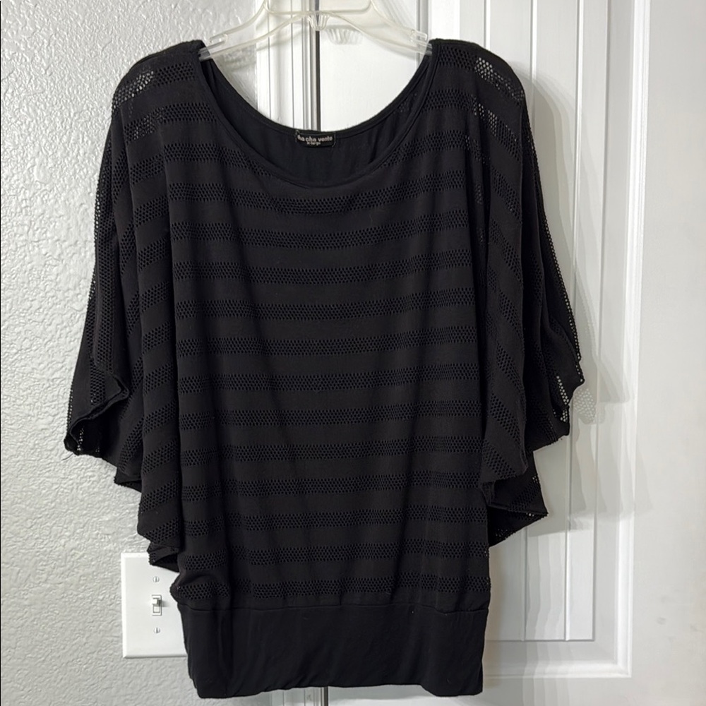 Elegant Black Textured Women's Top